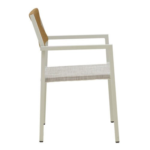 Garden armchair Savor pakoworld rattan beige-aluminium white