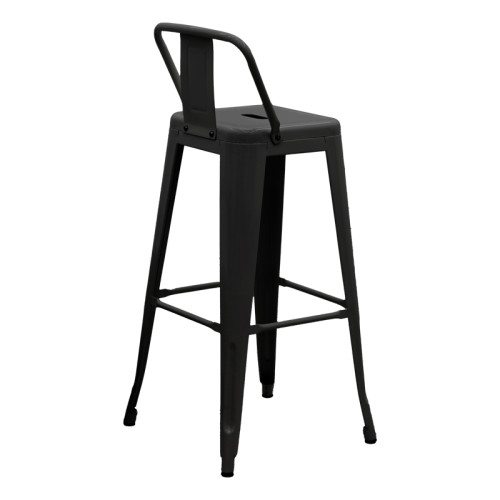 Bar stool with backrest Utopia metal black 42x42x97cm