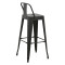 Bar stool with backrest Utopia metal black matte 42x42x97cm