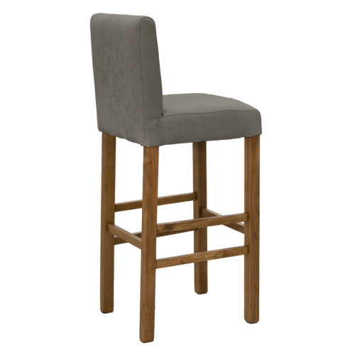 Bar stool Bari with anthracite fabric-wooden walnut leg 40x48x110cm