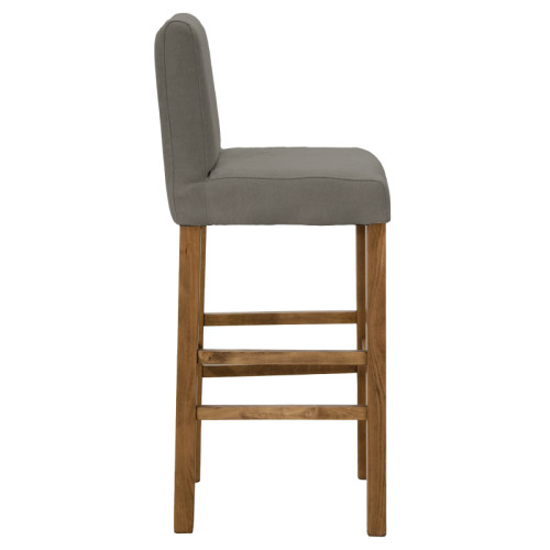 Bar stool Bari with anthracite fabric-wooden walnut leg 40x48x110cm