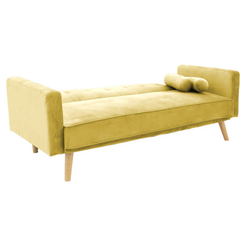 3 seater sofa-bed Success pakoworld yellow velvet 190x80x84 cm