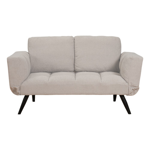 3 seater sofa-bed Jackie pakoworld ivory boucle-black metal legs 190x80x74 cm