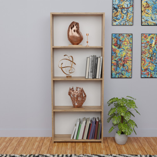 Bookcase Fren pakoworld oak-white melamine 60x19.5x170cm