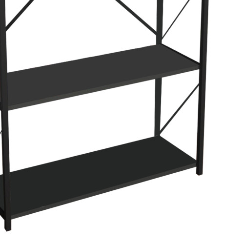 Bookcase Tikilmo pakoworld anthracite-black melamine 88x34x180cm