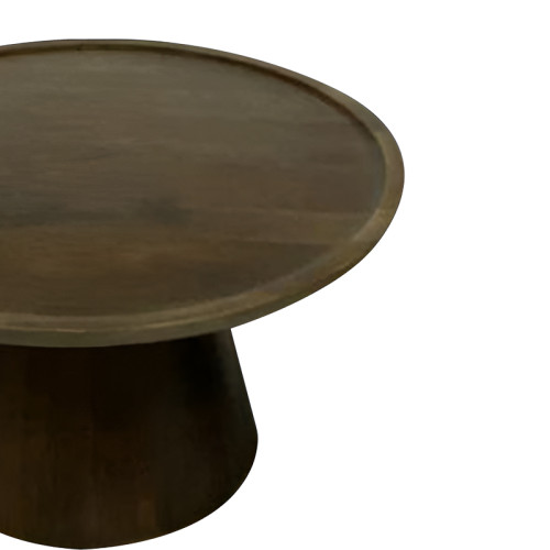 Aliki coffee table walnut solid mango wood D90x40cm