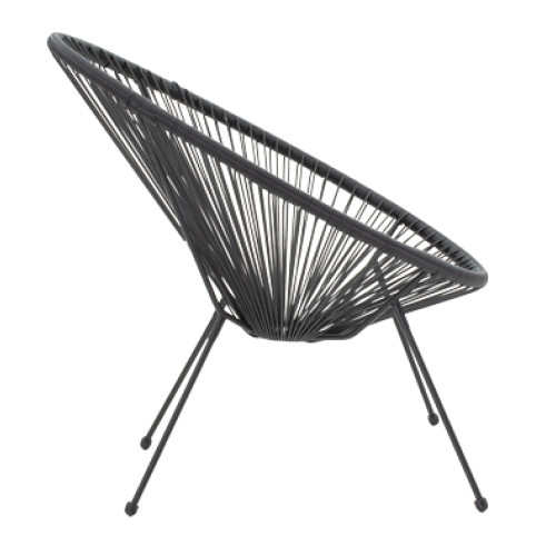 Acapulco armchair pakoworld metal black- pe black 71x76x85cm