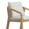 Bar stool Luciana solid acacia wood-beige fabric 68x55x97.5cm