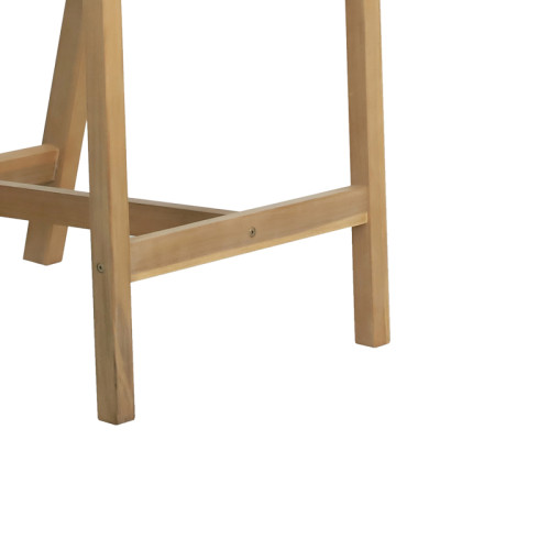 Bar stool Luciana solid acacia wood-beige fabric 68x55x97.5cm