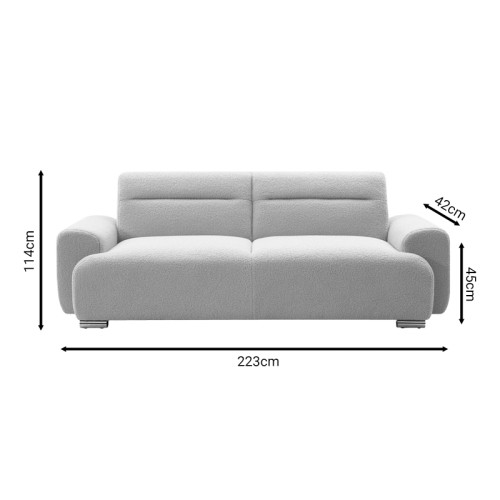 3-seater sofabed Harmonious pakoworld pink teddy fabric 223x42x114cm