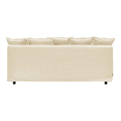 3-seater sofa Interest pakoworld beige fabric with five pillows 196x85x90cm