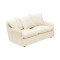 2-seater sofa Interest pakoworld beige fabric with three pillows 140x85x90cm