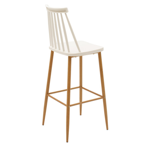 Bar stool Aurora white pp-natural leg 42x49x109cm