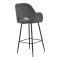 Bar stool Renish bouclé grey-metallic black leg 51x57x114cm