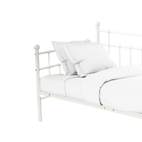 Bed Havelock pakoworld white metal 90x190x98cm
