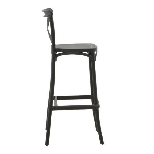 Bar stool Crossie pp black 44x44x113cm