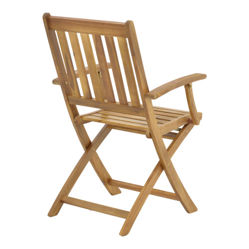 Mobie pakoworld folding armchair natural acacia wood 56x61x89cm