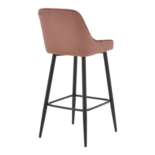 Bar stool Deppy rotten apple velvet- black metal 43x54x102cm