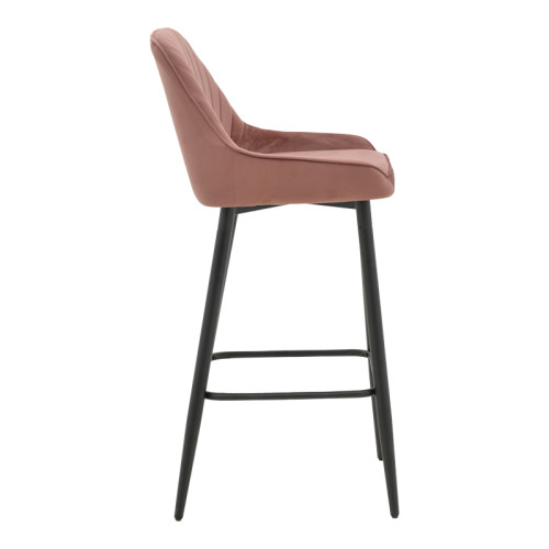 Bar stool Deppy rotten apple velvet- black metal 43x54x102cm
