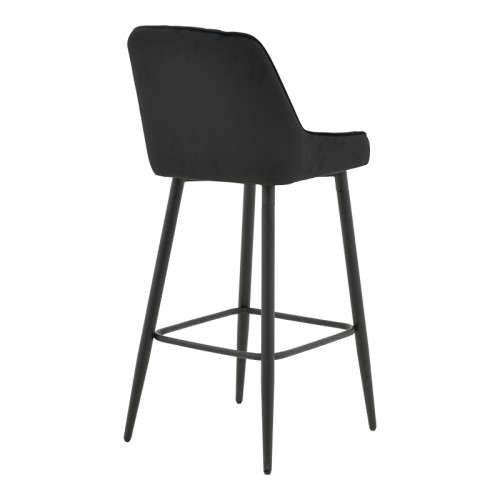 Bar stool Deppy blackvelvet- black metal 43x54x102cm