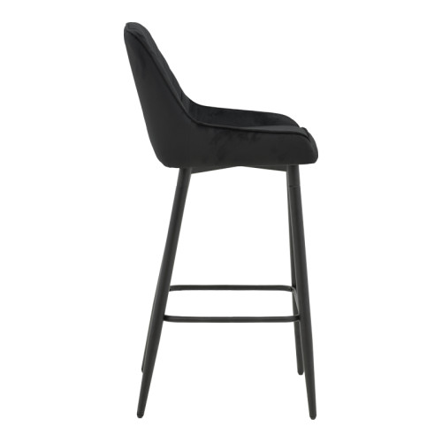 Bar stool Deppy blackvelvet- black metal 43x54x102cm