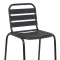 Bar stool Sussie pakoworld black metal with aluminum slats 58x58x111cm