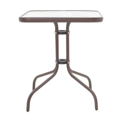 Obbi-Watson pakoworld dining table set of 3 brown metal-pe rattan Φ60x70cm