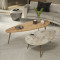 Monty pakoworld oak-beige melamine marble coffee table 116x46x46cm