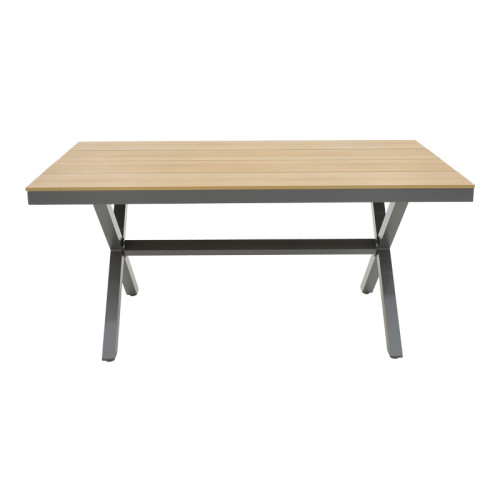 Table Thorio pakoworld wooden walnut top-black aluminium leg 160x90x75cm