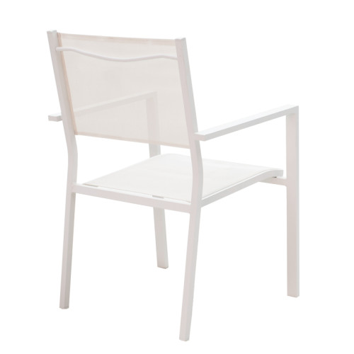 Dining table Kliton - Moly set of 5 pakoworld aluminum in white shade 80x80x74cm