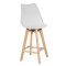 Bar stool Gaston white pp-pu and natural wood leg 56x48.5x104cm