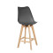 Bar stool Gaston dark grey pp-pu-natural wood leg 56x48.5x104cm