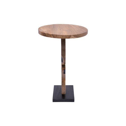 Tiky coffee table natural-black solid teak wood 42x42x46cm