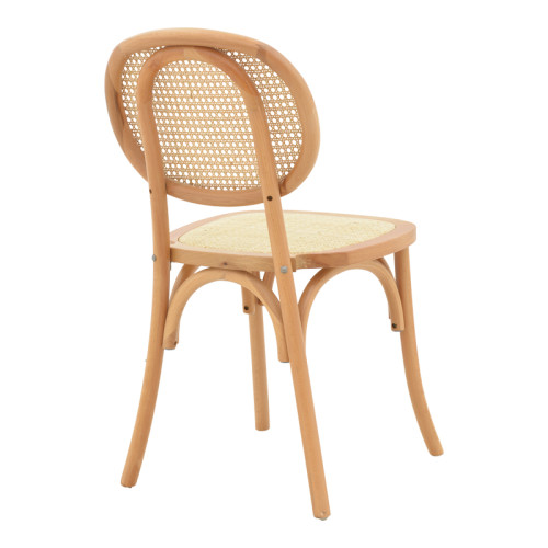 Zoel pakoworld chair beech wood and rattan in natural shade 45x52x82cm