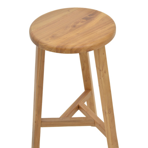 Bar stool Fabrio elm wood in natural shade Φ38x71cm