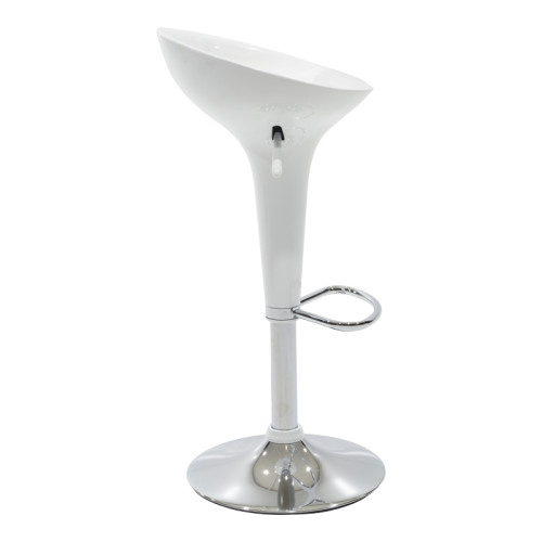 Bar stool Felice height adjustable white-chrome base 40x43x84cm