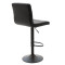 Bar stool Remina height adjustable black pu-black metal base 44x44x112cm