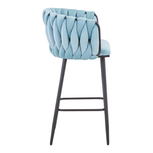 Vivian bar stool siel velvet-leg black metal 57x50x100cm