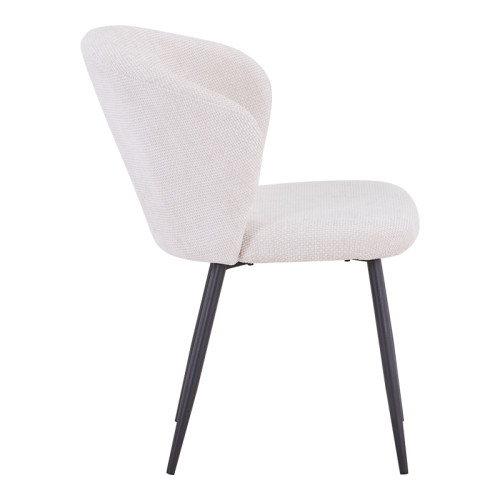 Chair Karg white fabric-leg black metal 57x62x80cm