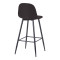 Bar stool medium height Bella dark grey fabric-black metal leg 41x47x93cm