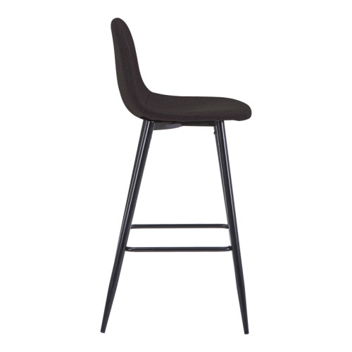 Bar stool medium height Bella dark grey fabric-black metal leg 41x47x93cm
