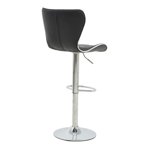 Bar stool Jorine height adjustable black pu-chrome base 53x44x114cm