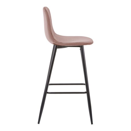 Bar stool medium height Bella rotten apple velvet-black metal leg 41x47x93cm