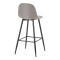 Bar stool medium height Bella light grey fabric-black metal leg 41x47x93cm