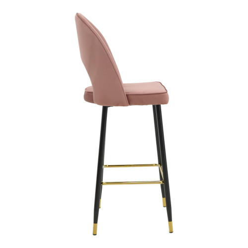 Bar stool Casenio velvet rotten apple-black-gold metal base 48x50x117cm
