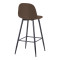 Bar stool medium height Bella brown fabric-black metal leg 41x47x93cm