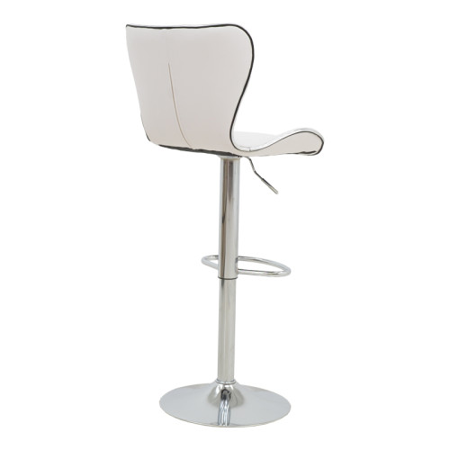 Bar stool Jorine height adjustable white pu-chrome base 53x44x114cm