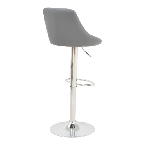 Bar stool Boronez height adjustable grey pu-chrome base 47x49x112cm