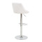 Bar stool Boronez height adjustable white pu-chrome base 47x49x112cm