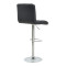 Bar stool Remina height adjustable black pu-chrome metal leg 44x44x112cm